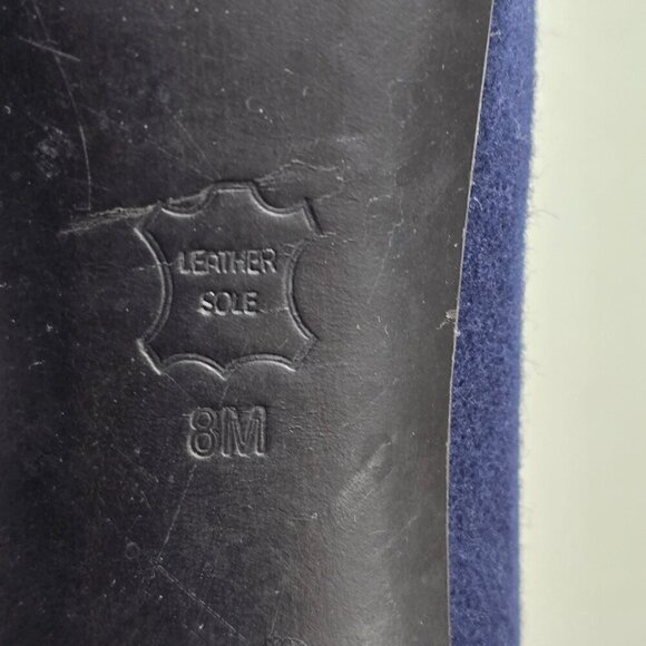 Tory Burch Ankle Wingtip Bootie Heels Navy Blue and Black - Picture 13 of 15